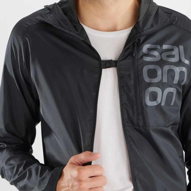 Black Salomon Bonatti Cross Men's Windbreaker | IE GP7046